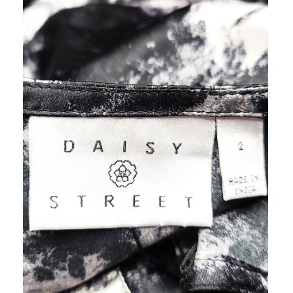 Dasiy Street 2 Black Marble Lace Up Asymmetrical Midaxi Dress 2X 18 20 - Picture 9 of 11